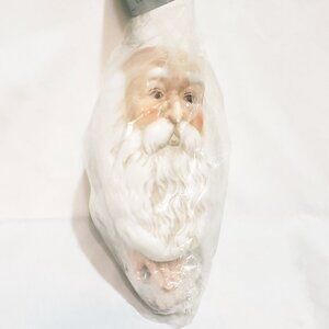 Santa Doll Bald Head White Hair with Hands Porcelain 4 1/4" NOS Mangelsen's 1993